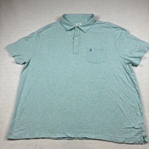 Johnnie-O Hangin Out Mens Rare 3XL Aqua Blue Cotton Modal Stretch Polo Shirt